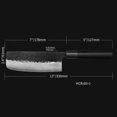 Kajiya Keikoku 7'' Nakiri - Japanese Kitchen Knife for Vegetable Chopping & Precision Slicing with 3-Layer VG10 Steel Blade & Natural Wooden Handle (Ebony)